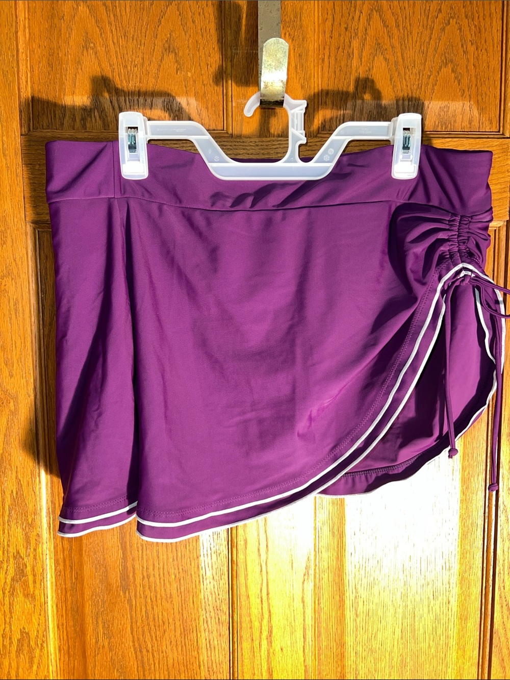 Purple Athletic Skort with Side Drawstring